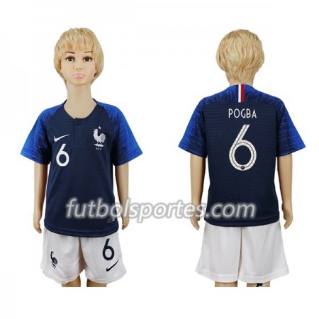Camisetas Francia Pogba 6 Niño Primera Equipacion Mundial 2018